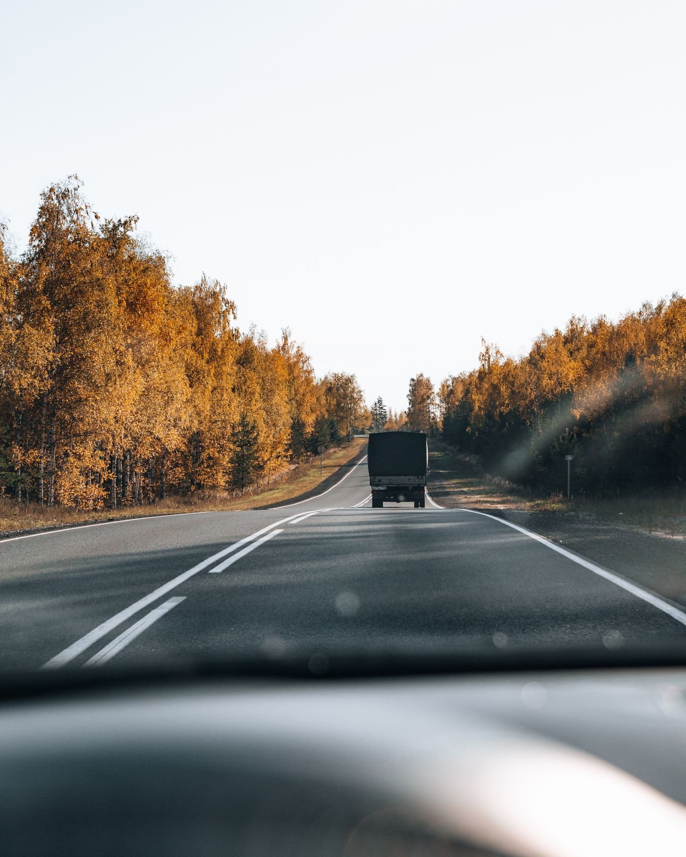 Highway at dusk representing a delivery in transit